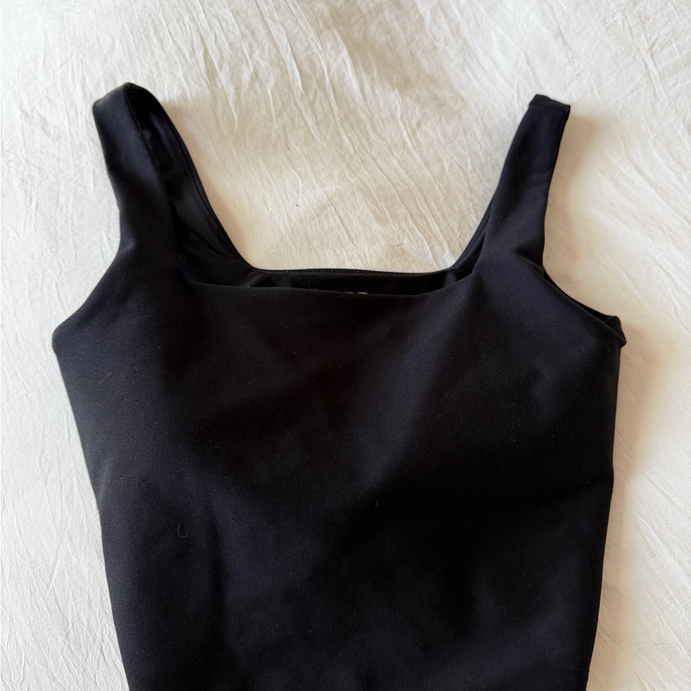Abercrombie & Fitch YPB Active Black Square Neck Crop Tank Top Bra Top Womens M